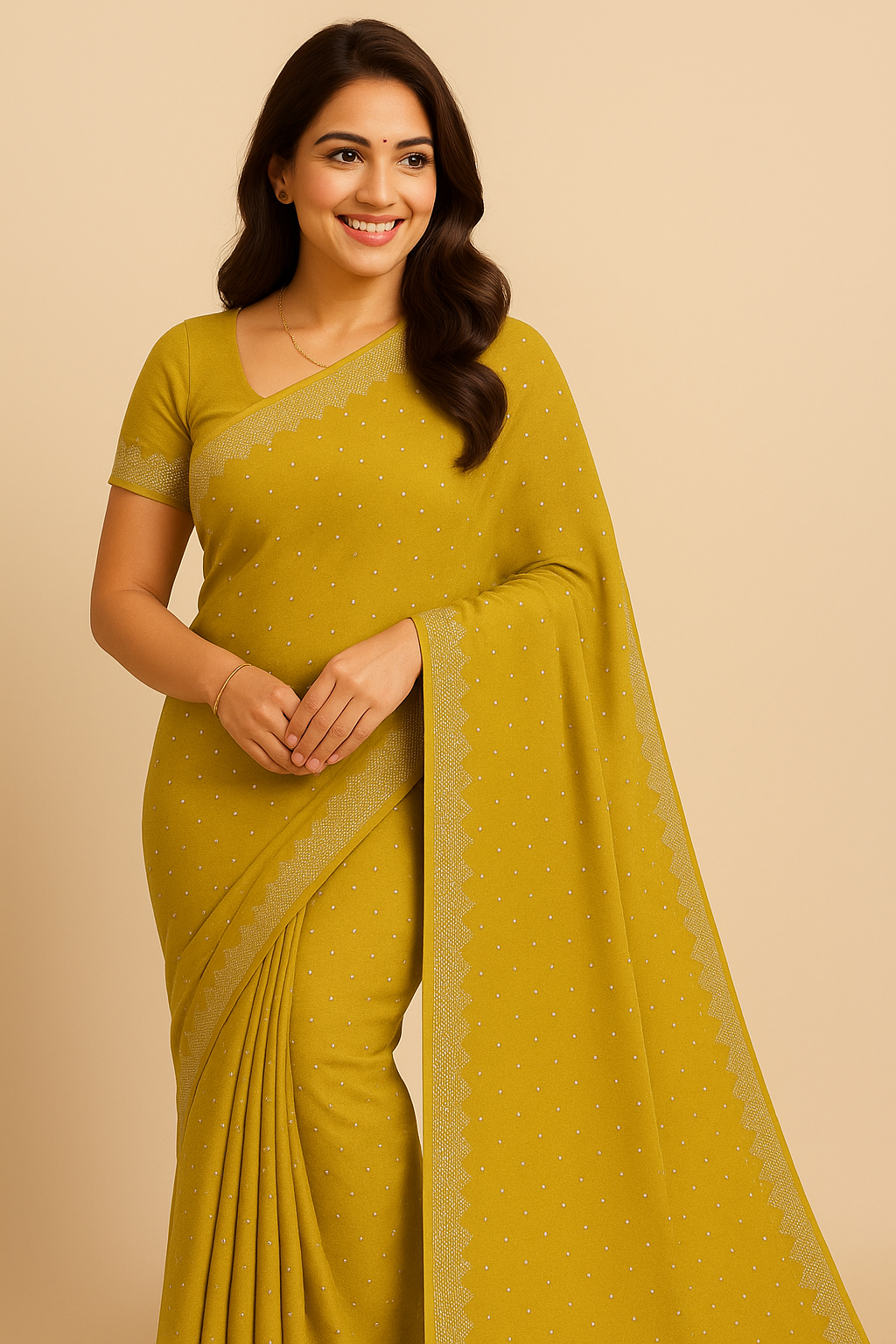 Soft Silk Saree with Intricate Border & Blouse Piece