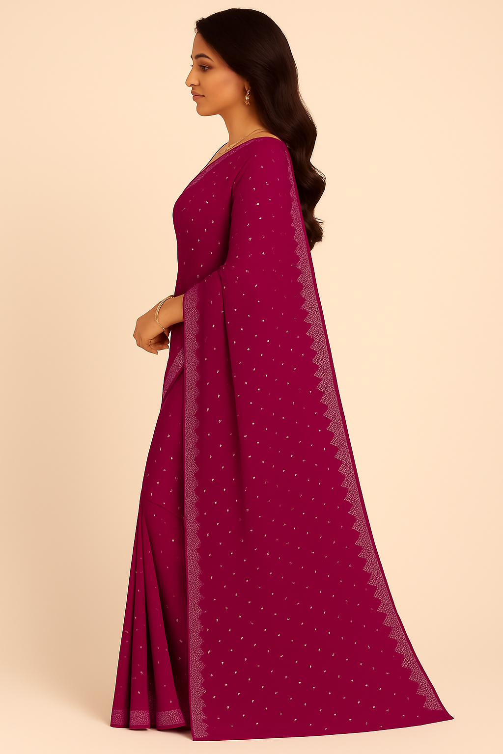 Pink Soft Silk Saree with Intricate Border & Blouse Piece