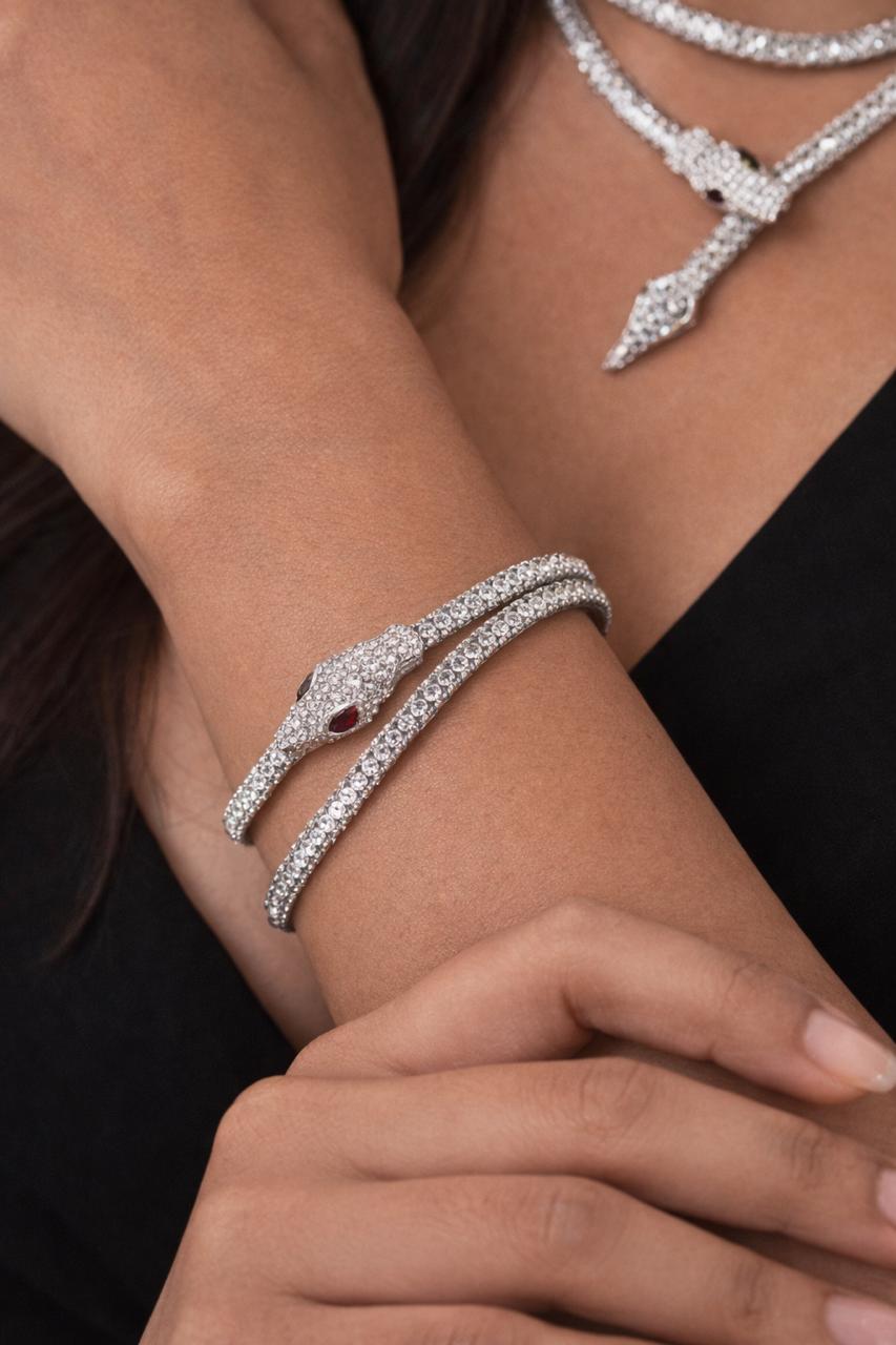 Gold Snake Jewellery Set with Bracelet