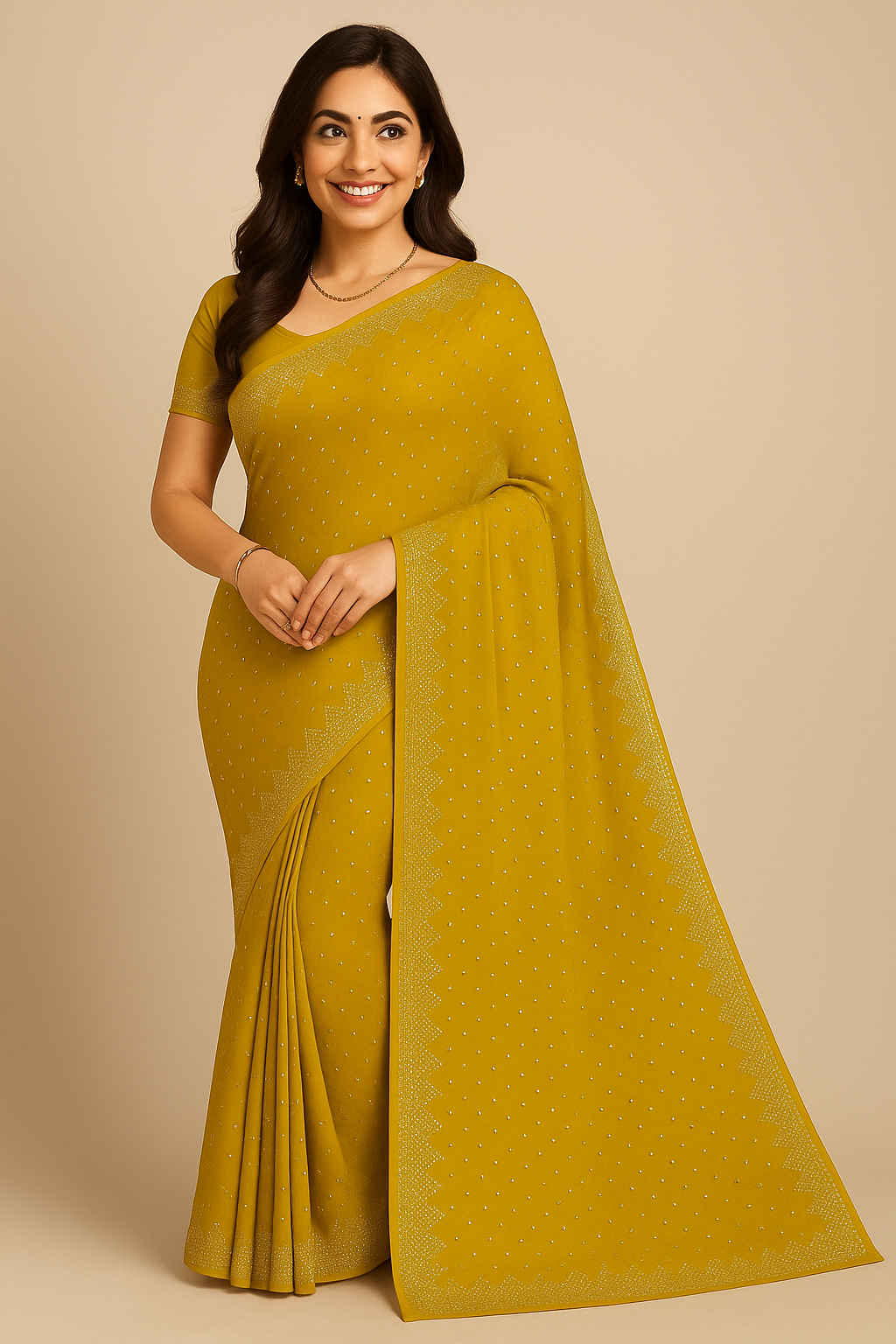 Soft Silk Saree with Intricate Border & Blouse Piece