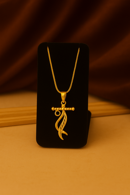 Elegant Gold-Tone Symbolic Pendant Necklace Krishan Murli
