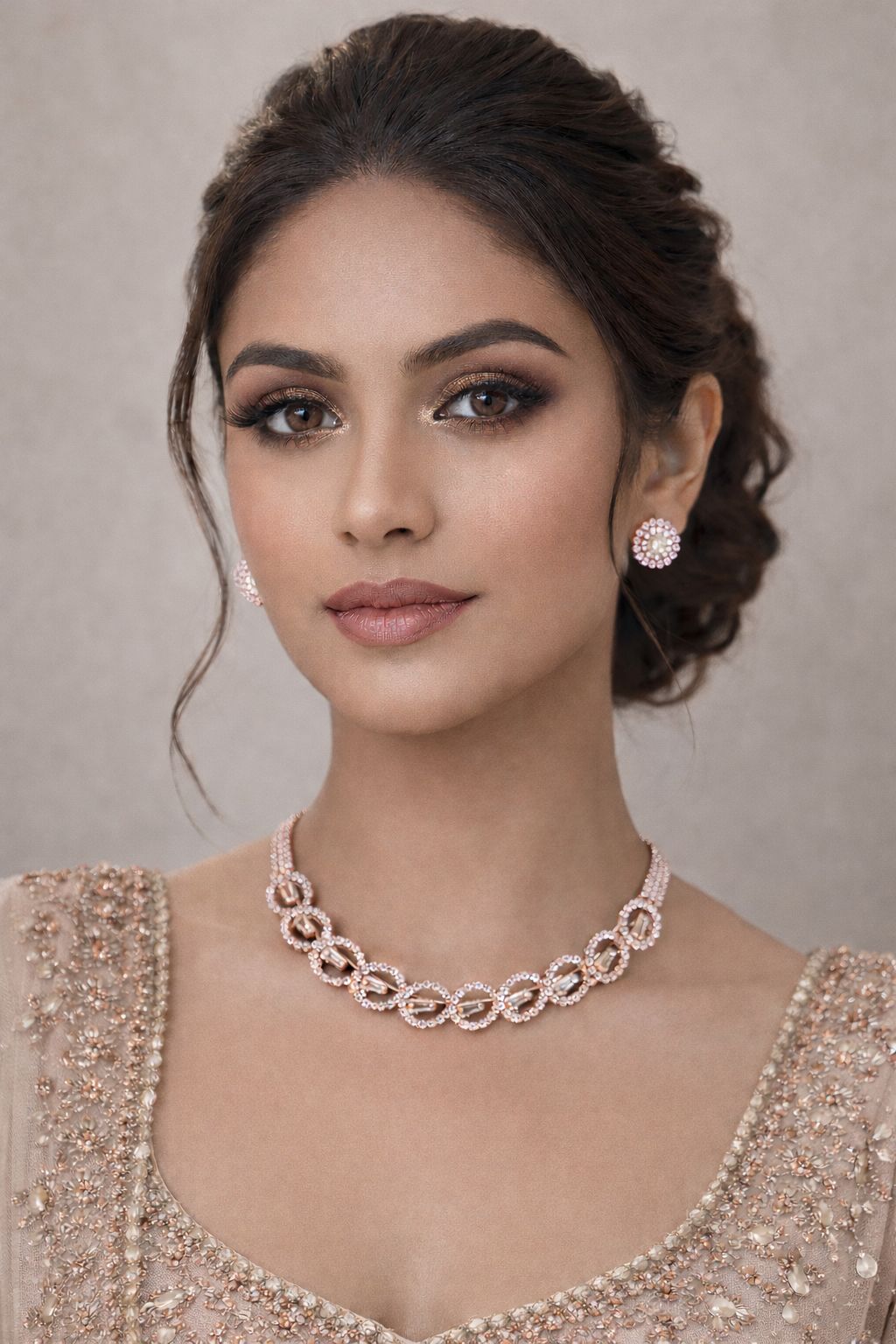 Blush Bloom Diamond Necklace Set
